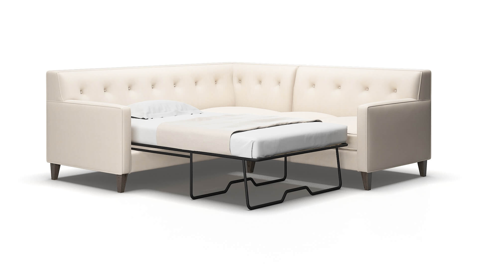 Harper Bella buckwheat Sectional sleeper Espresso Legs  2