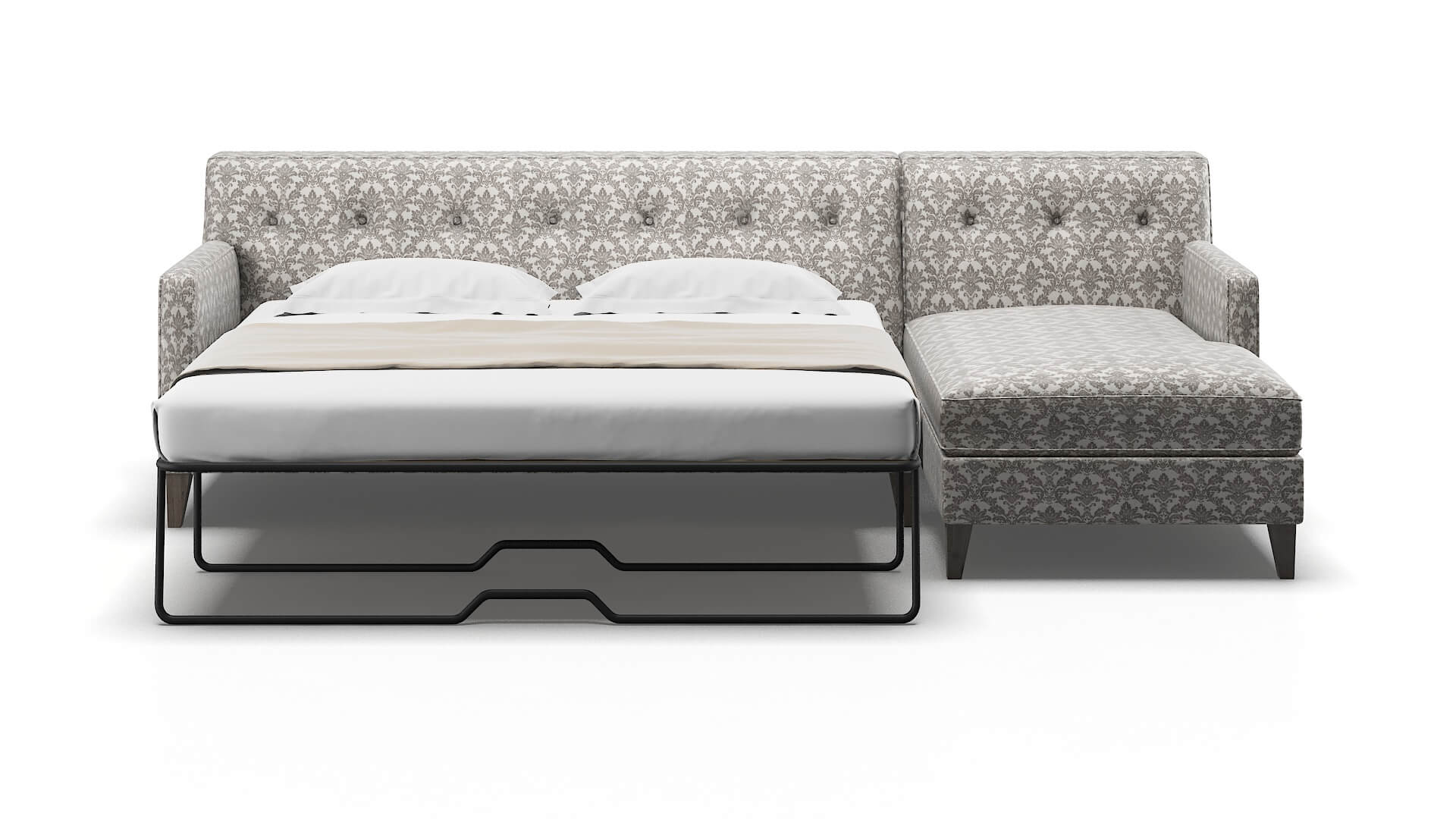 Harper Bergamo Dove Panel Sleeper Espresso legs 1