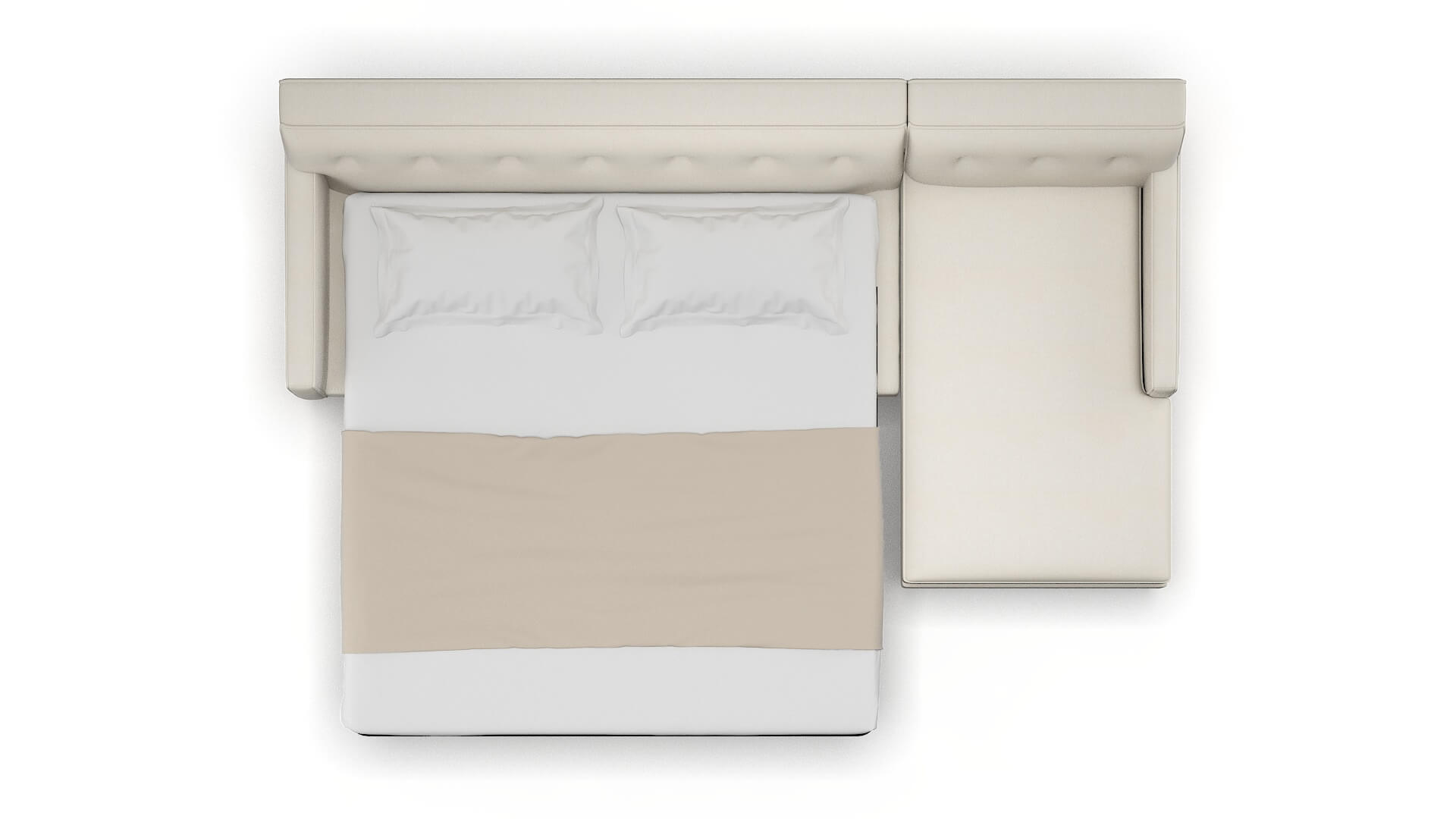 Harper Bungalow Ivory Panel Sleeper Espresso legs 3