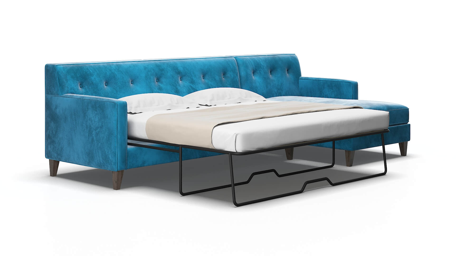 Harper Buzz teal Panel sleeper Espresso Legs  2