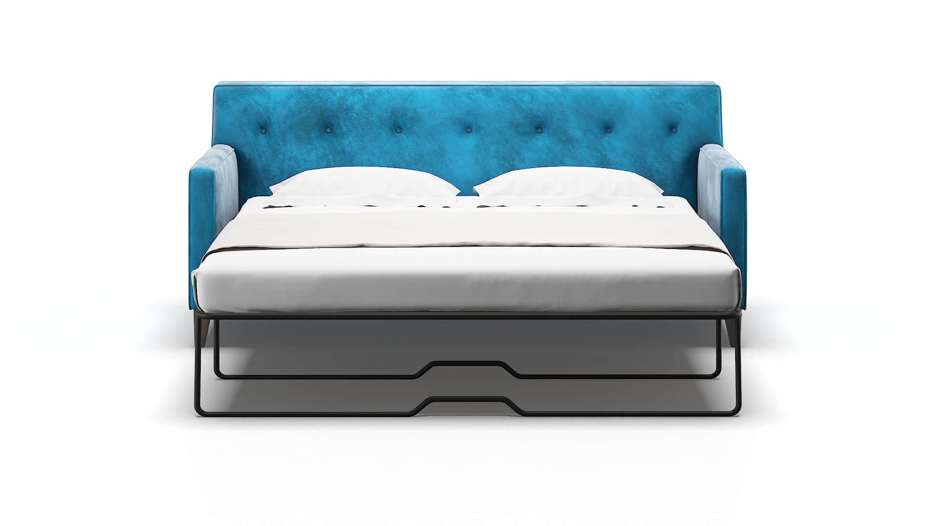 Harper Buzz Teal Sofa Sleeper Espresso legs 1