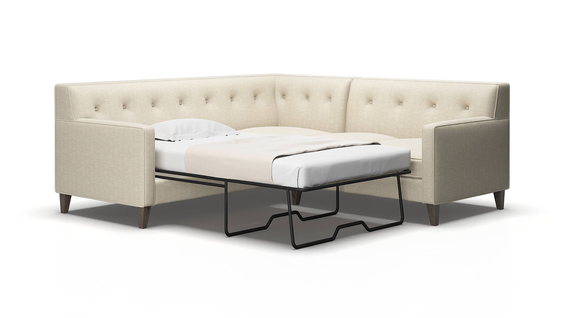 Harper Catalina Wheat Sectional Sleeper Espresso legs 2
