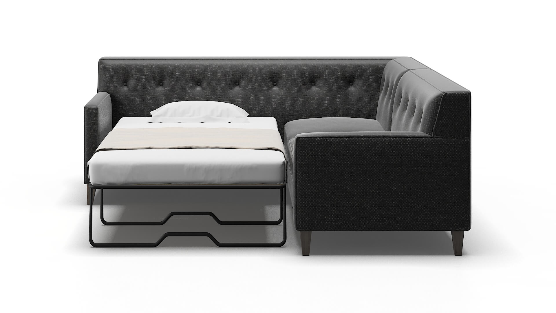 Harper Chance Denim Sectional Sleeper Espresso legs 1