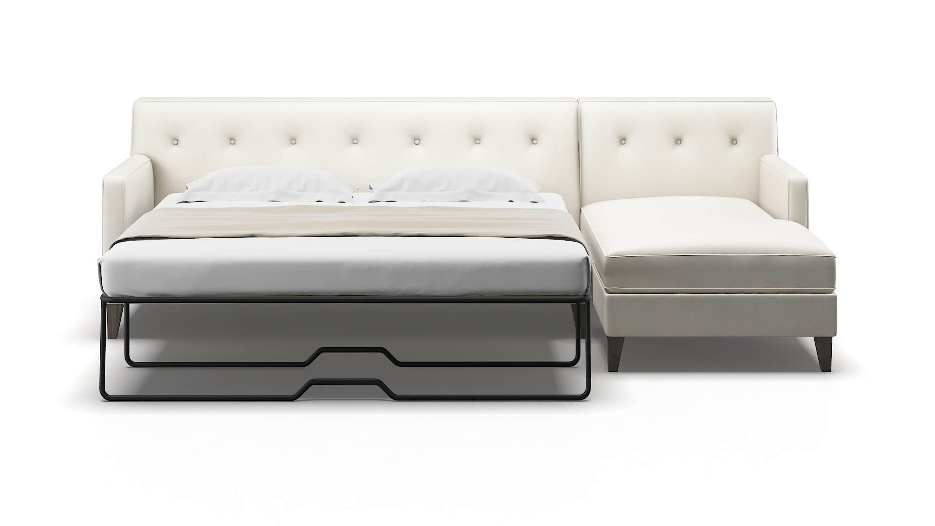 Harper Cosmo Ivory Panel Sleeper Espresso legs 1