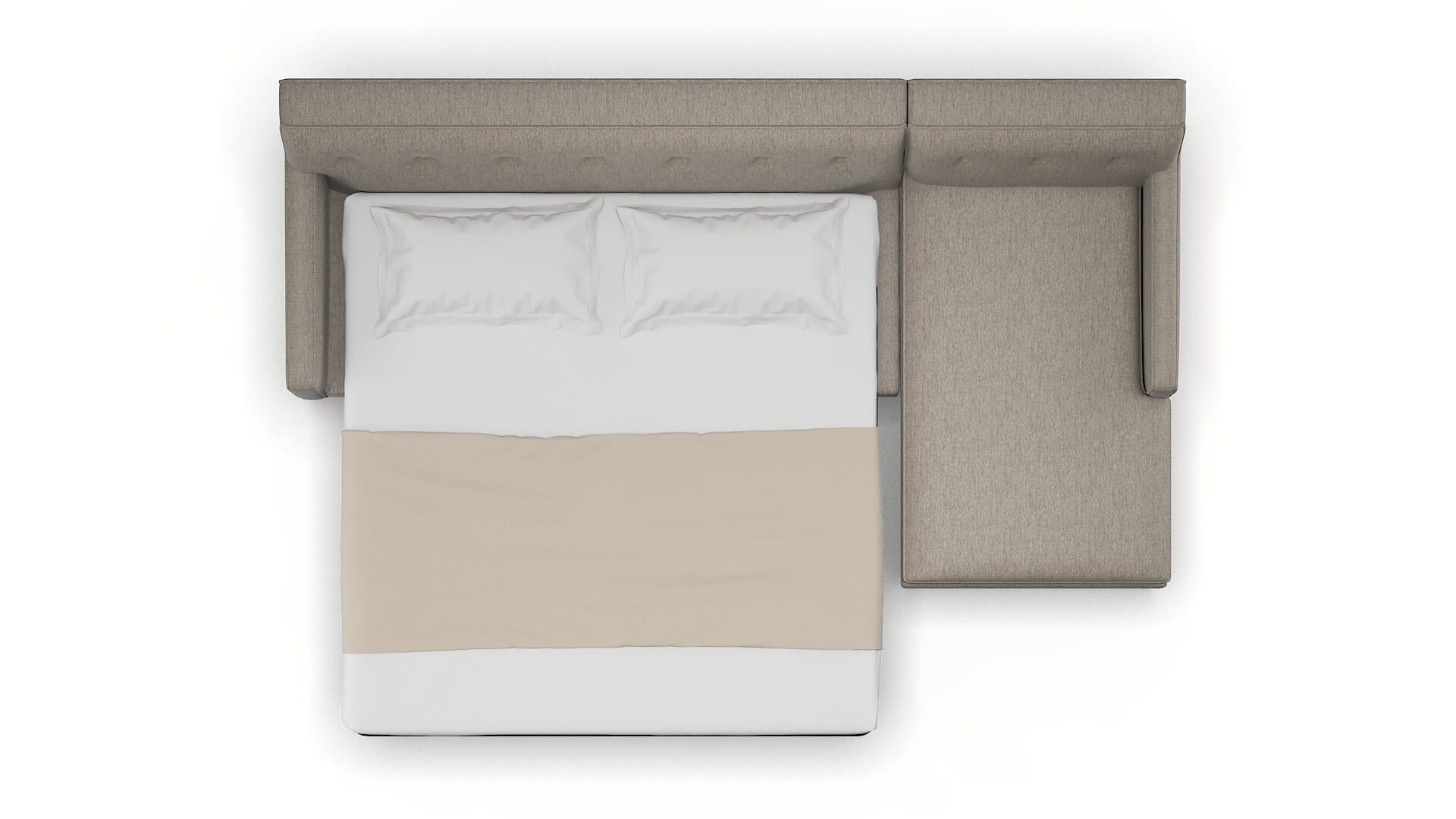 Harper Cosmo Taupe Panel Sleeper Espresso legs 3