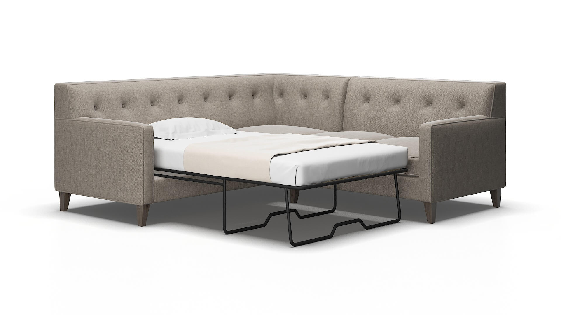 Harper Cosmo taupe Sectional sleeper Espresso Legs  2