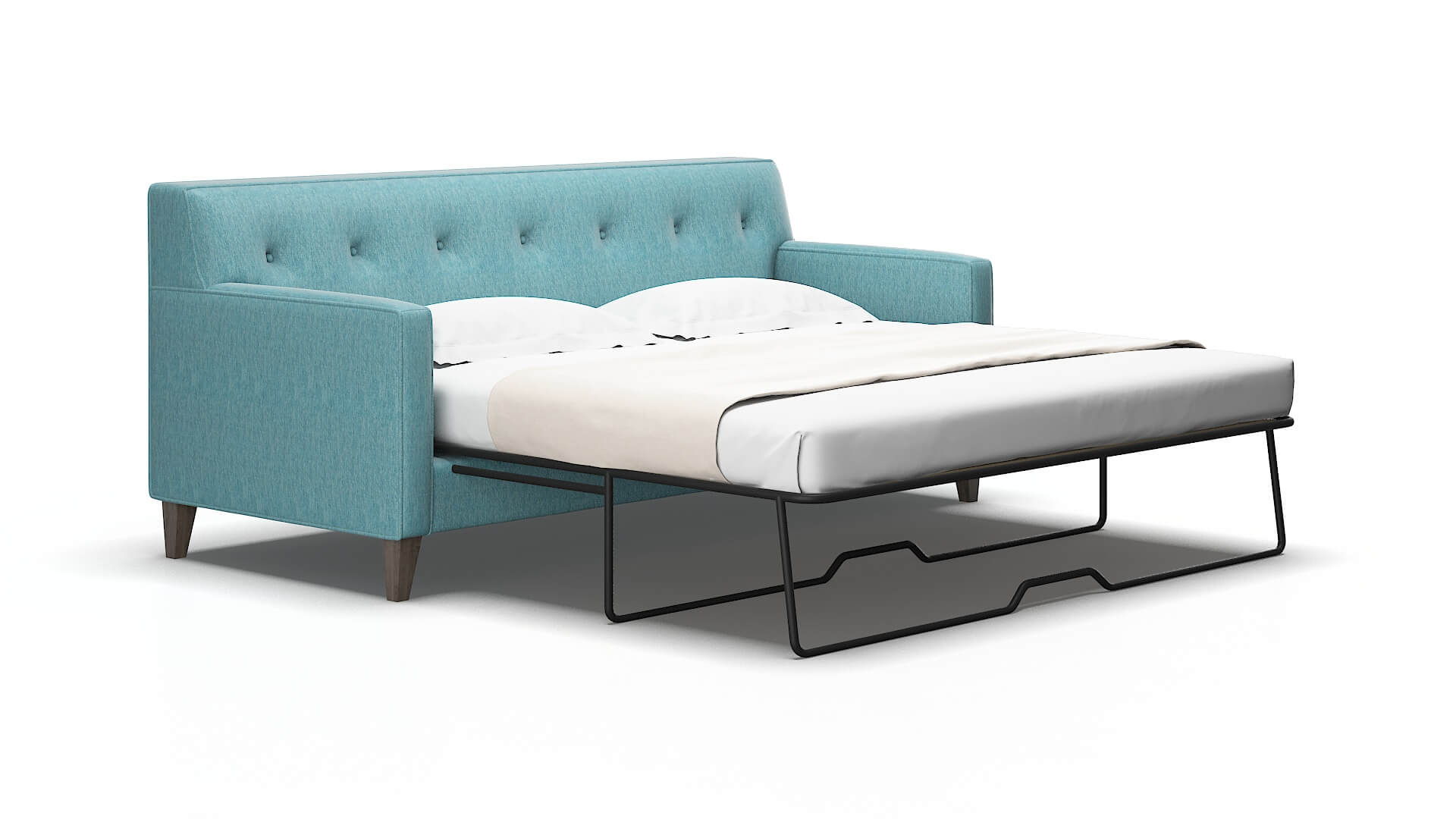 Harper Cosmo turquoise Sofa sleeper Espresso Legs  2