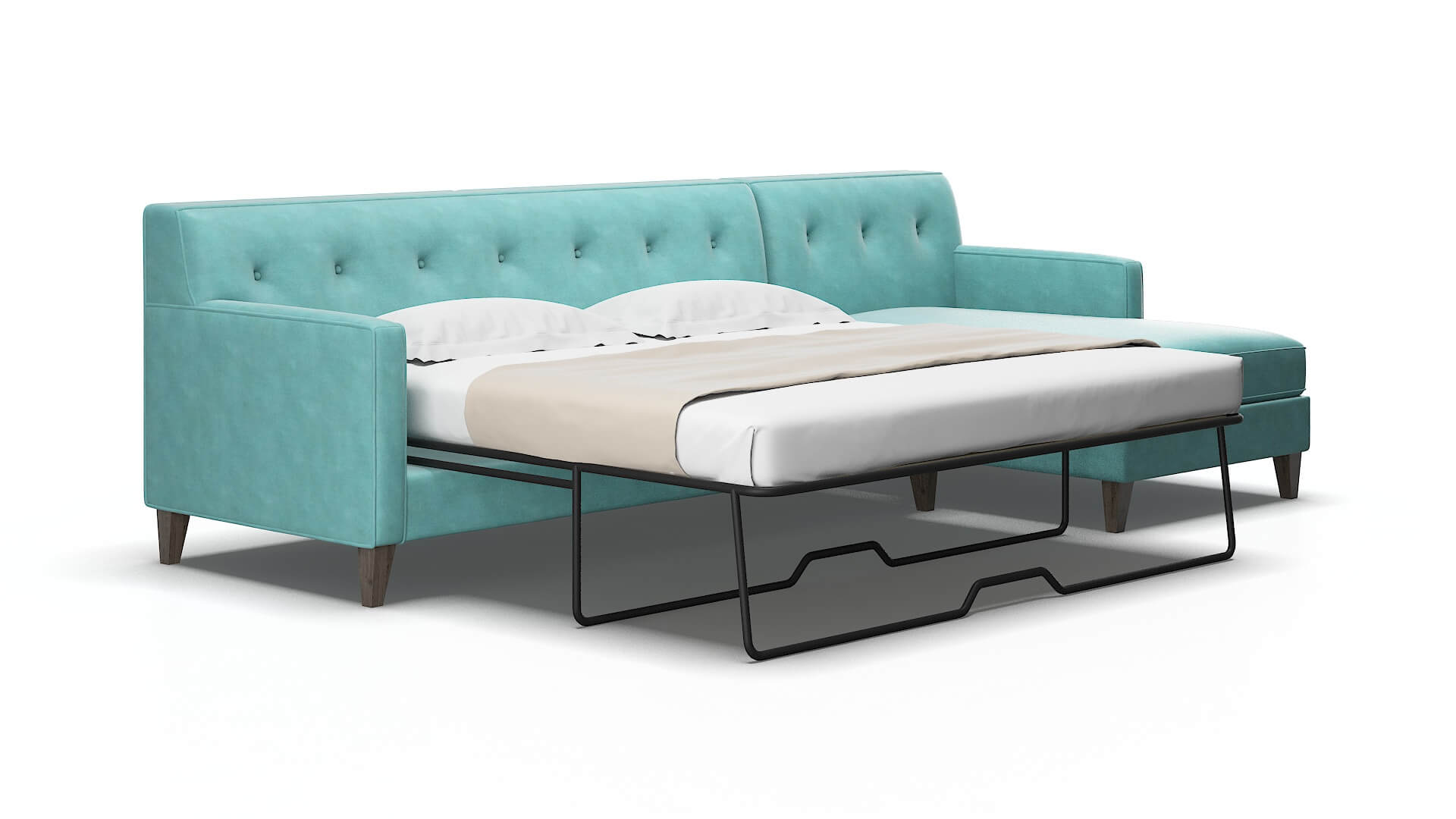Harper Curious turquoise Panel sleeper Espresso Legs  2