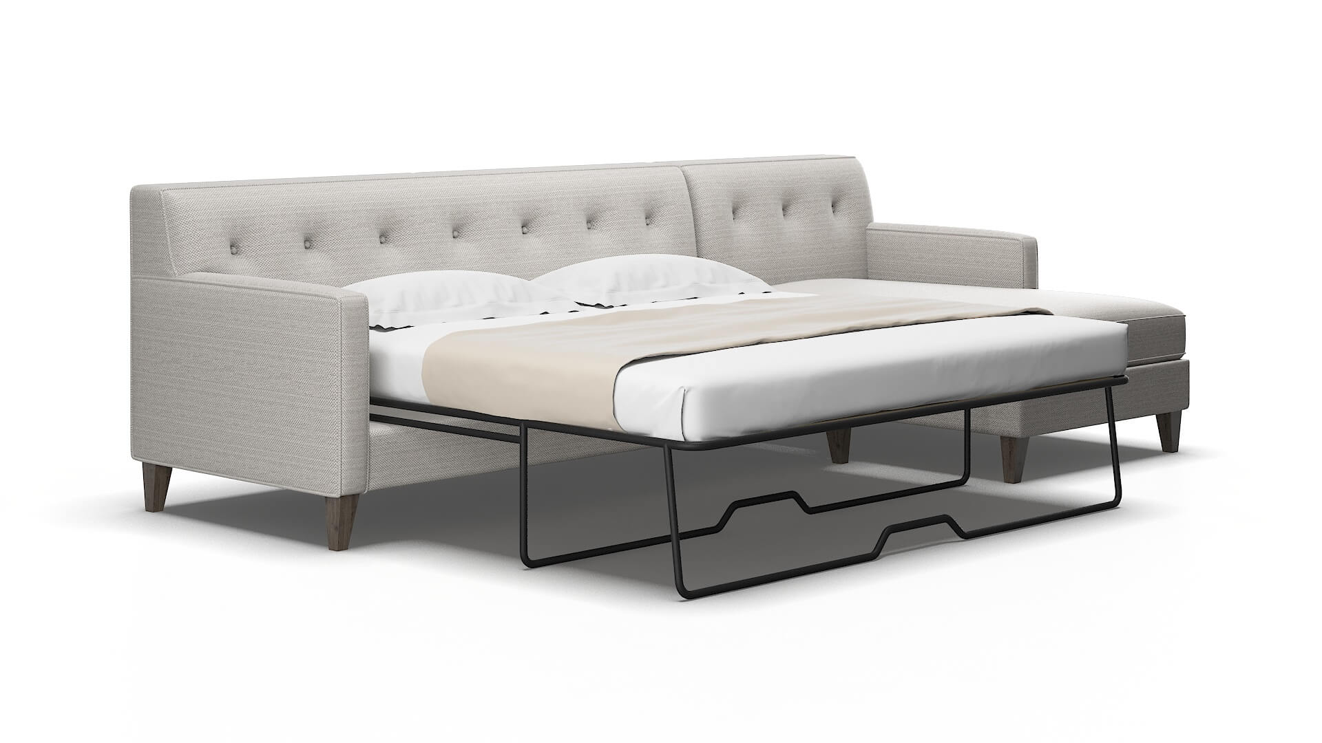 Harper Derby Grey Panel Sleeper Espresso legs 2