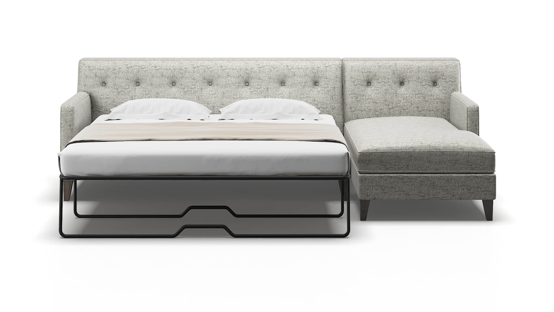 Harper Derby Silver Panel Sleeper Espresso legs 1