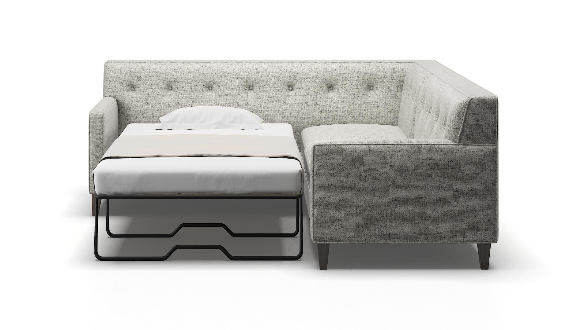 Harper Derby Silver Sectional Sleeper Espresso legs 1