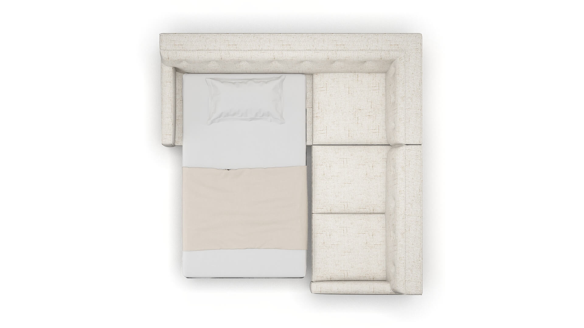 Harper Derby Taupe Sectional Sleeper Espresso legs 3