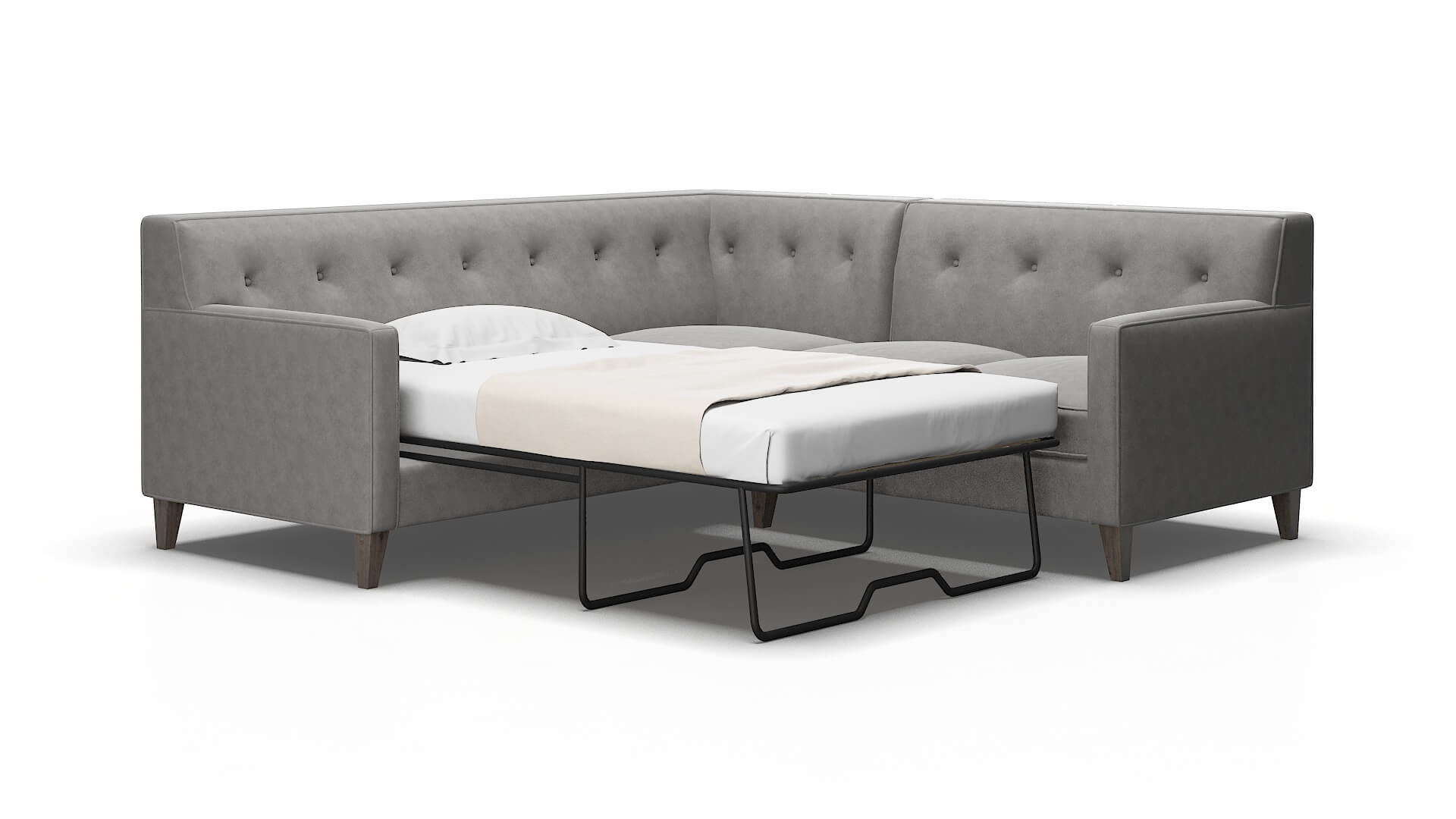Harper Dream_d charcoal Sectional sleeper Espresso Legs  2