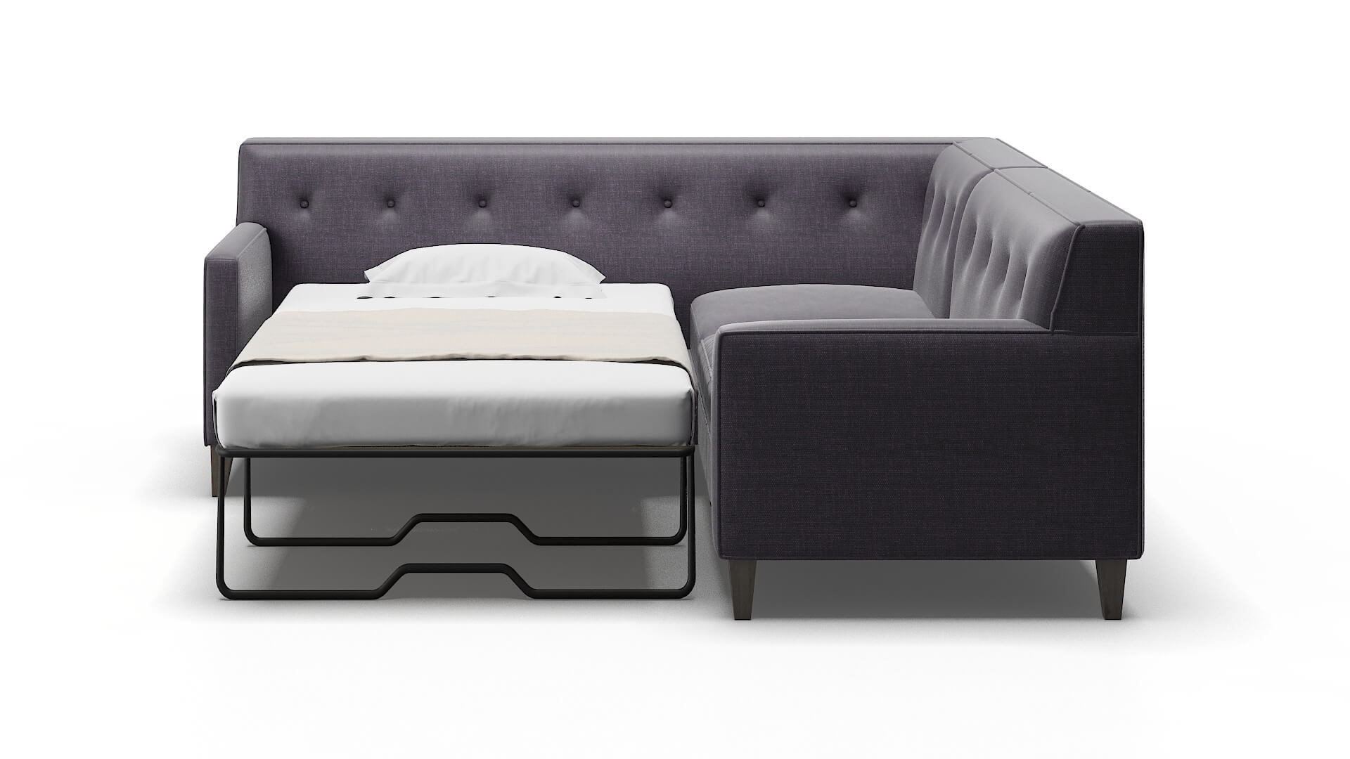 Harper Durham Ink Sectional Sleeper Espresso legs 1