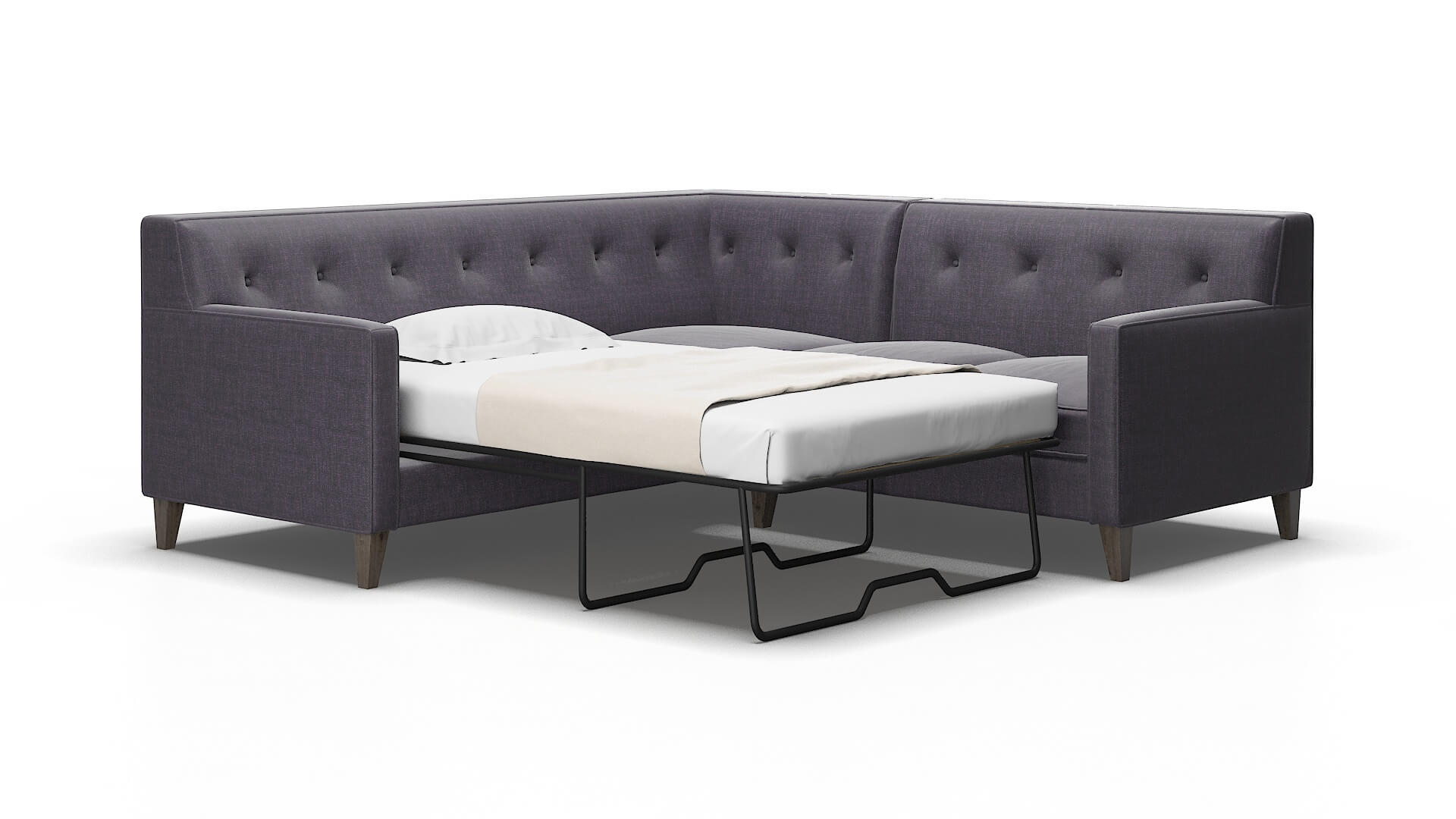 Harper Durham Ink Sectional Sleeper Espresso legs 2