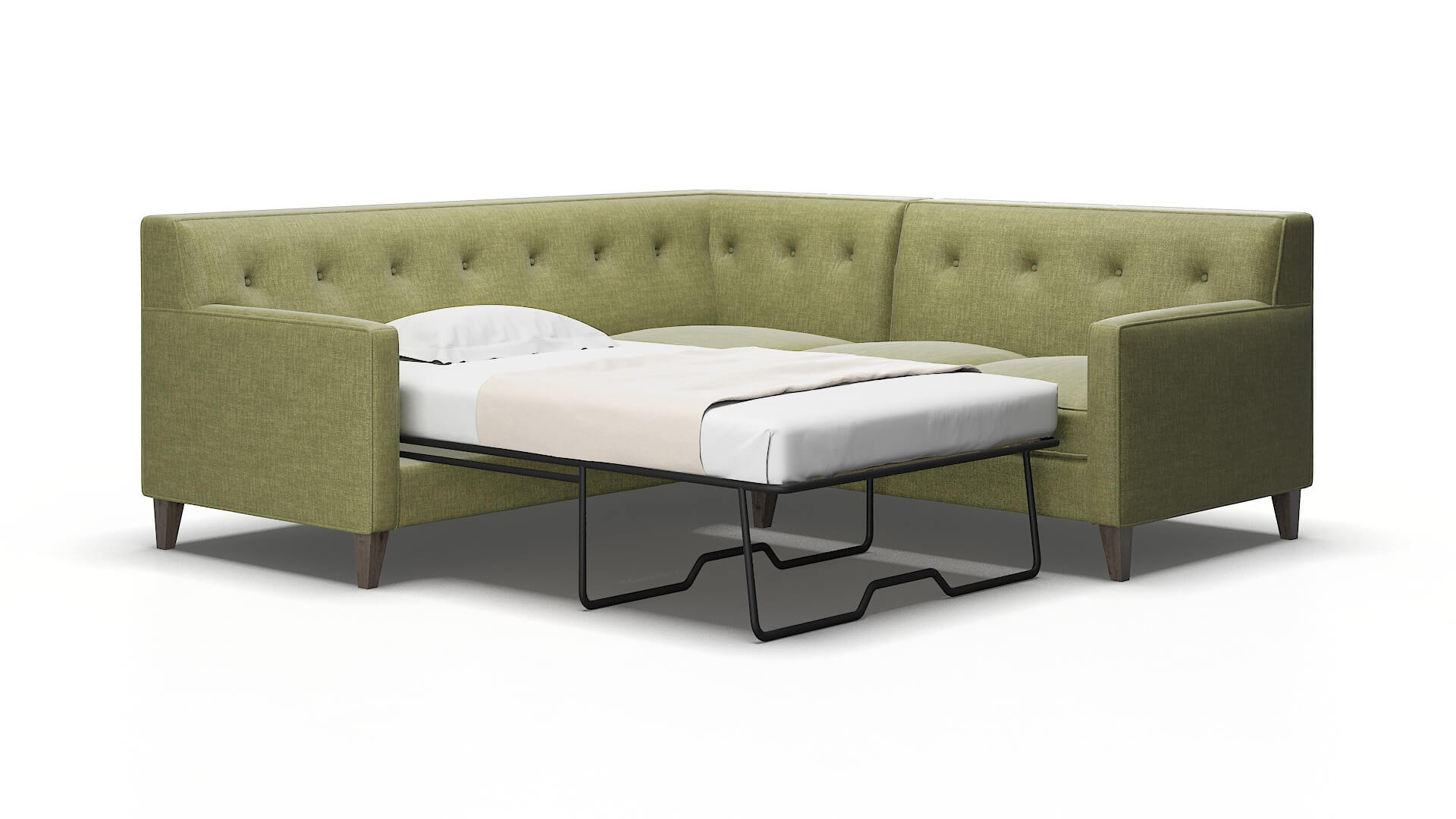 Harper Durham Lime Sectional Sleeper Espresso legs 2