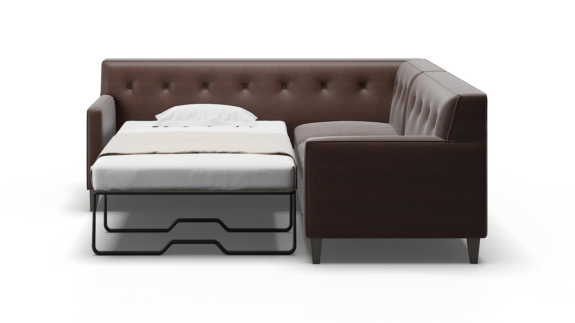 Harper Insight Cafe Sectional Sleeper Espresso legs 1