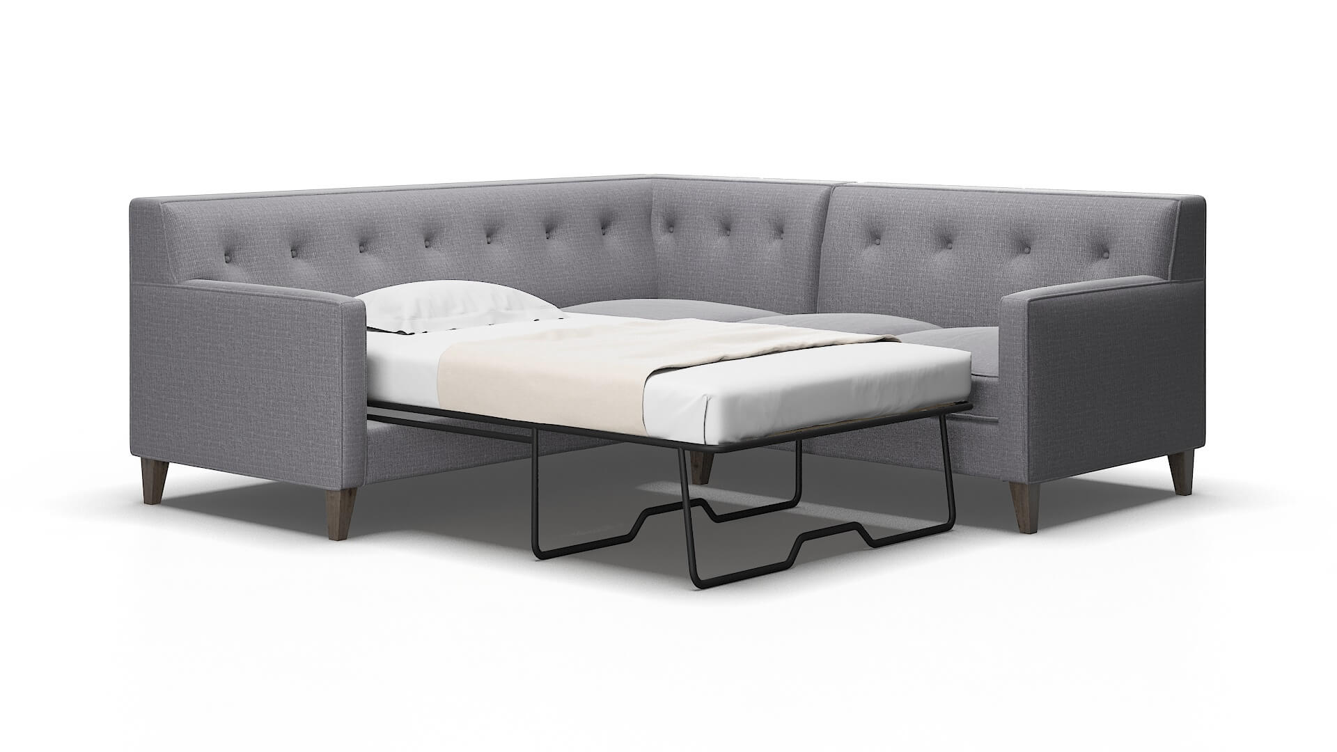 Harper Insight Denim Sectional Sleeper Espresso legs 2