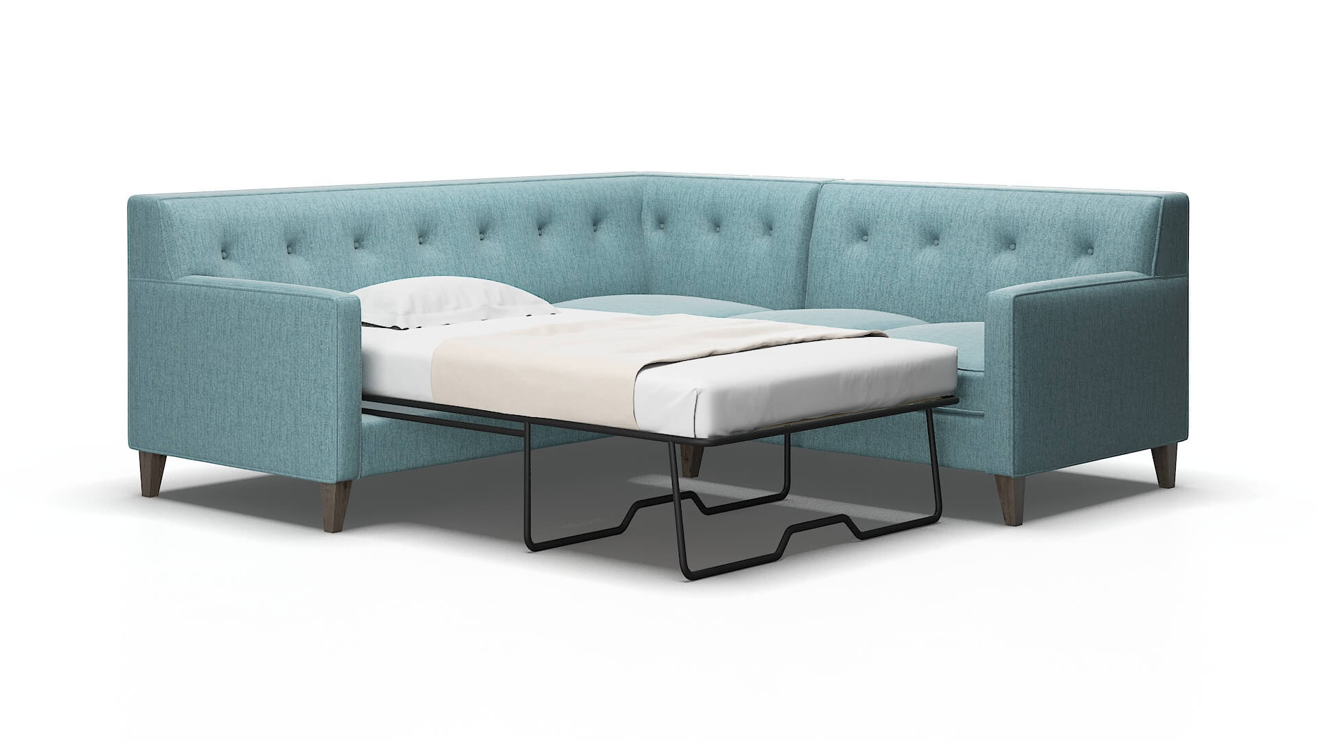 Harper Insight Peacock Sectional Sleeper Espresso legs 2