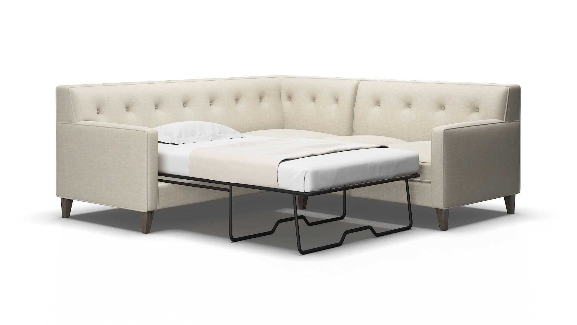 Harper Keylargo almond Sectional sleeper Espresso Legs  2