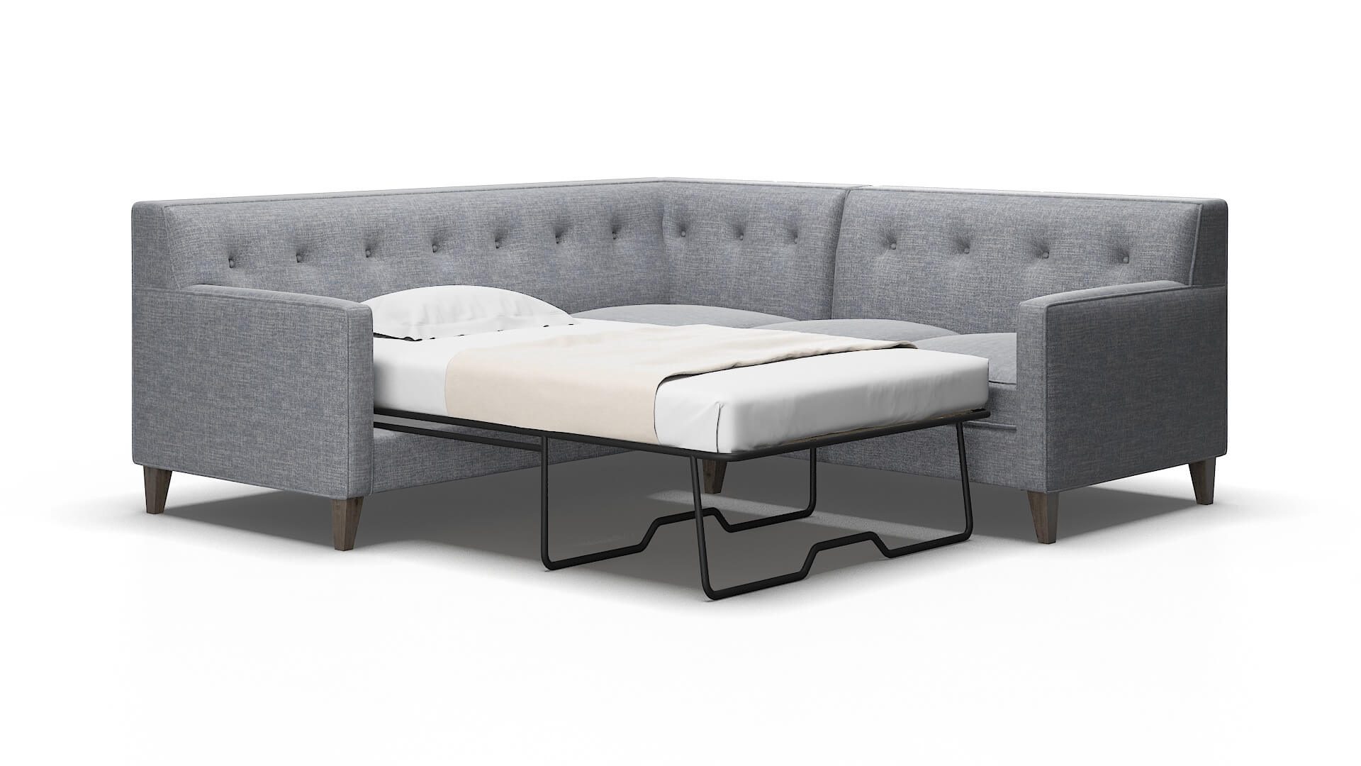 Harper Keylargo Ash Sectional Sleeper espresso legs 2