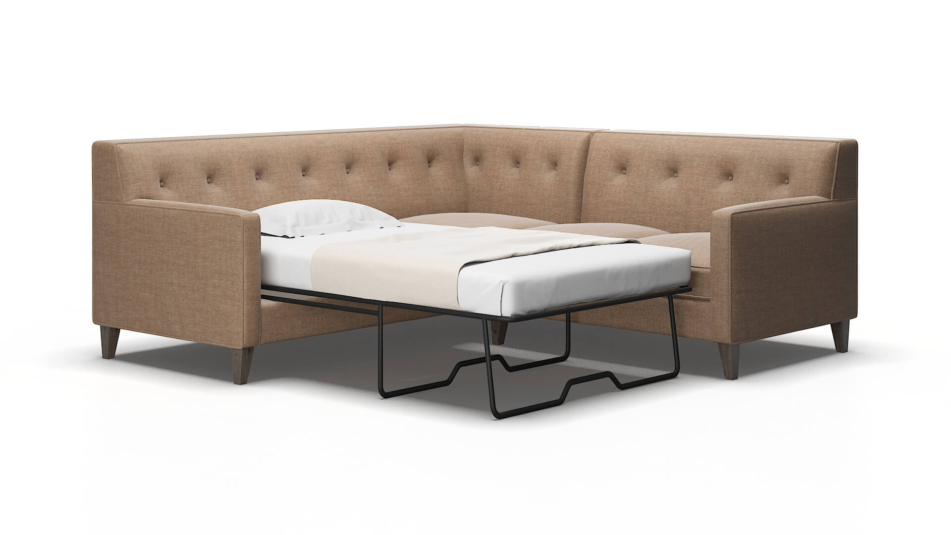 Harper Keylargo Mink Sectional Sleeper Espresso legs 2