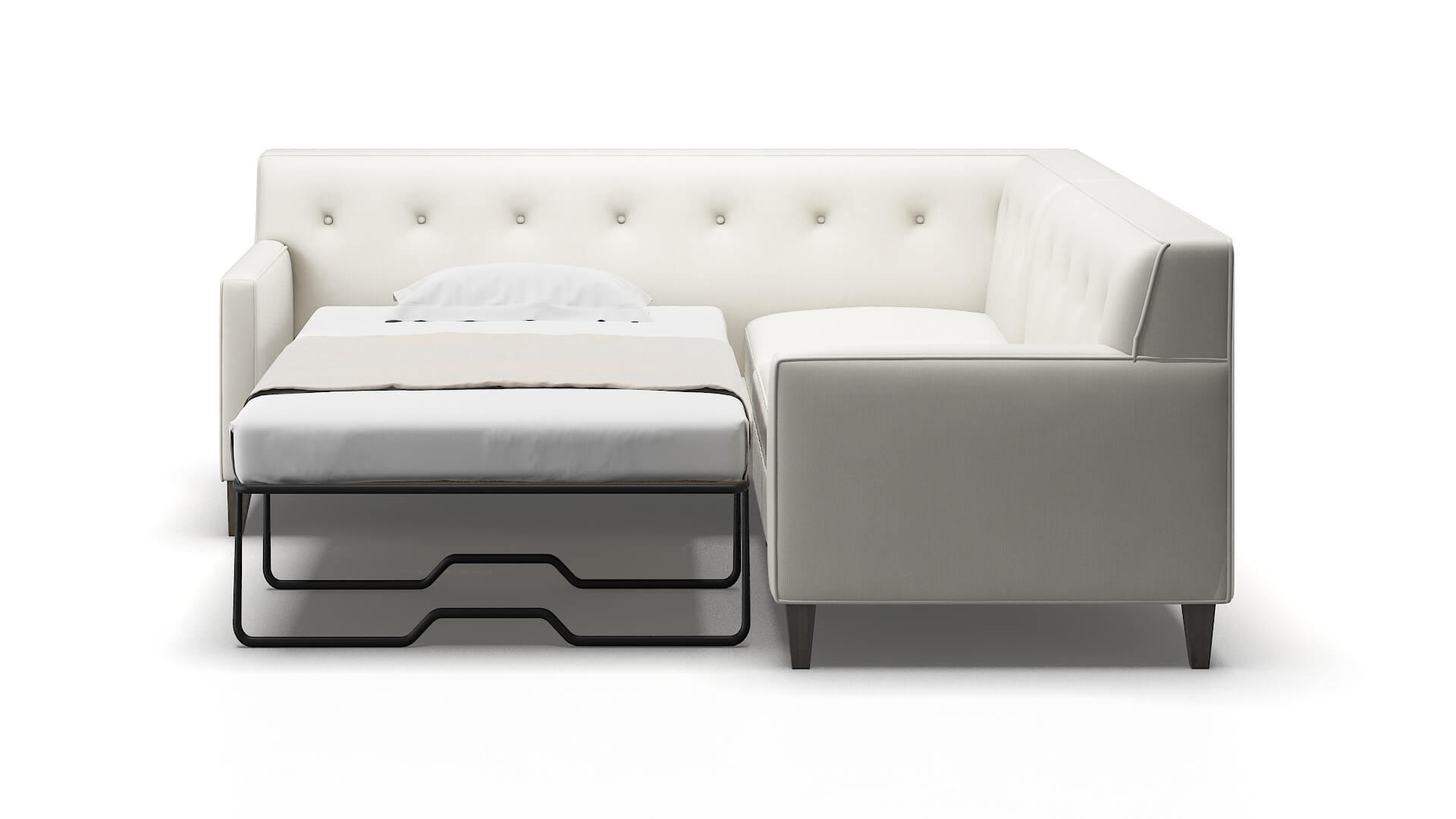 Harper Keylargo Oatmeal Sectional Sleeper Espresso legs 1