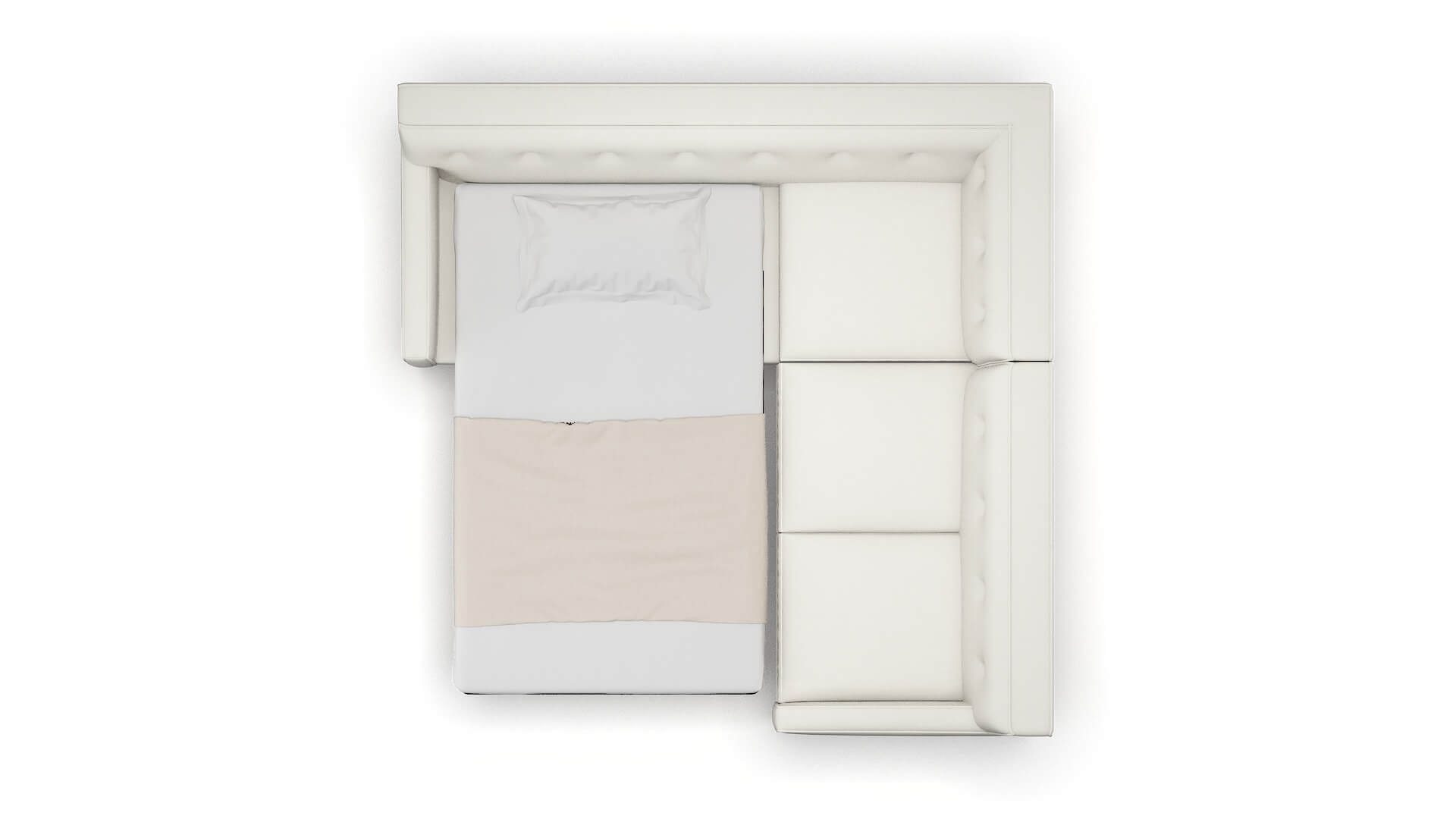 Harper Keylargo Oatmeal Sectional Sleeper Espresso legs 3