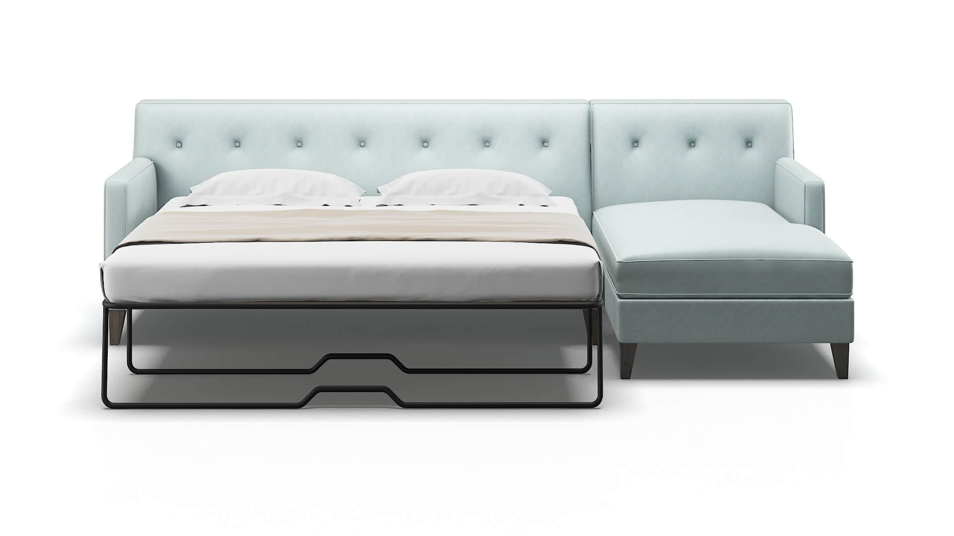 Harper Leslie Robins_egg Panel Sleeper Espresso legs 1