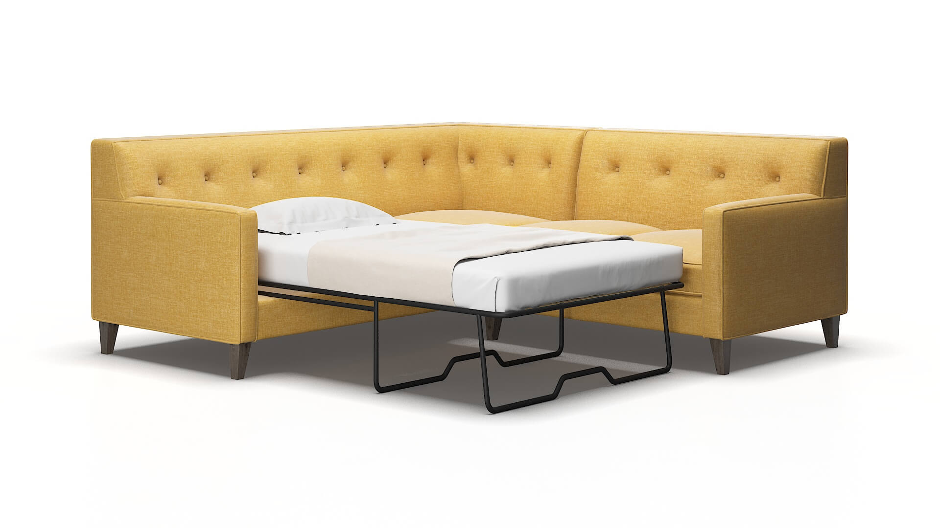 Harper Leslie Saffron Sectional Sleeper espresso legs 2