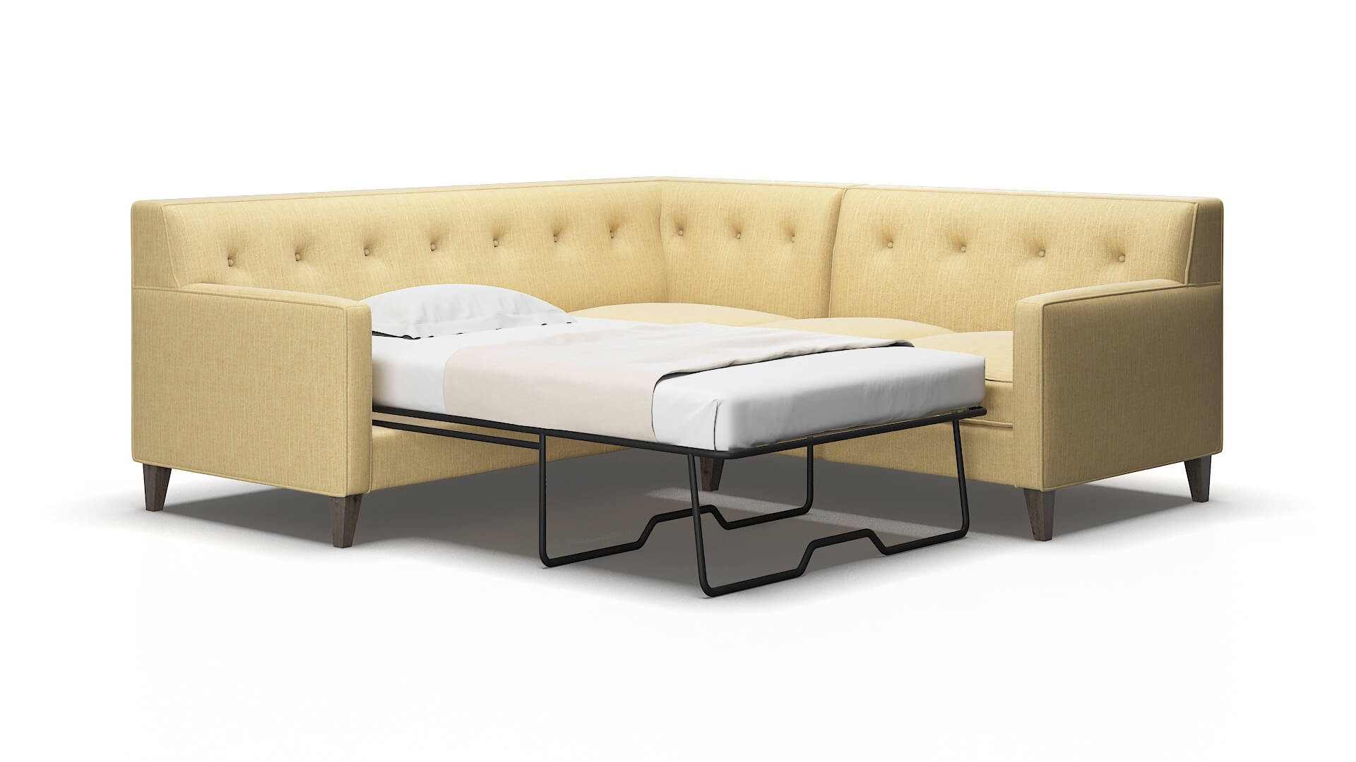 Harper Malibu maize Sectional sleeper Espresso Legs  2
