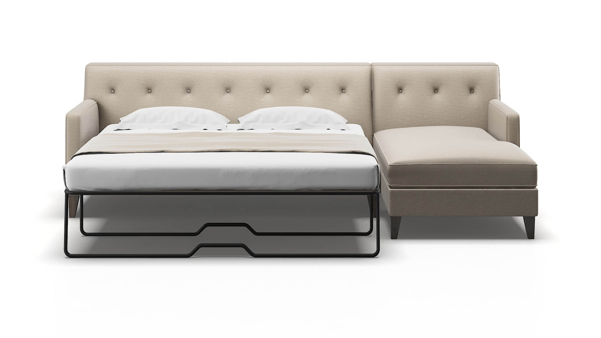 Harper Naples Almond Panel Sleeper Espresso legs 1