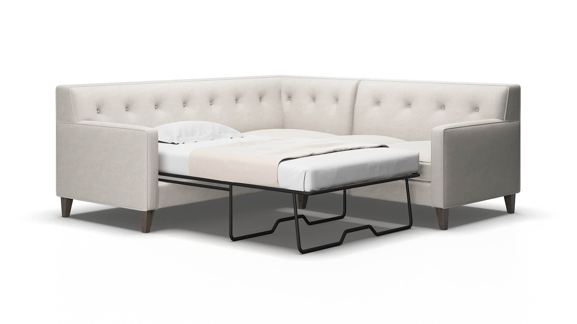 Harper Noble grey Sectional sleeper Espresso Legs  2