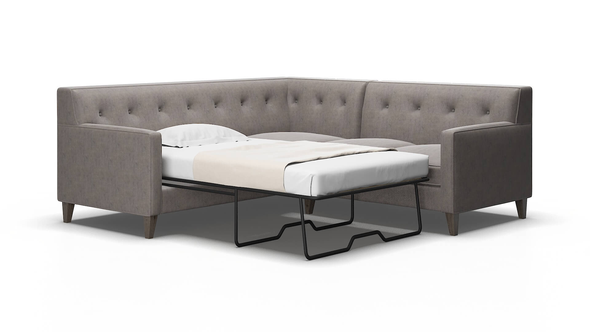 Harper Noble Otter Sectional Sleeper Espresso legs 2