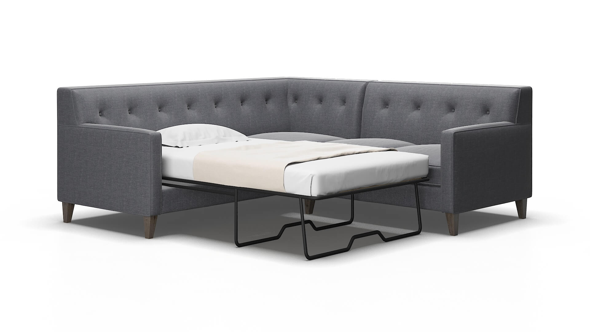 Harper Notion graphite Sectional sleeper Espresso Legs  2