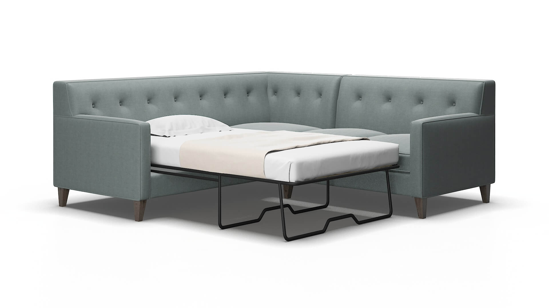 Harper Oakley Baltic Sectional Sleeper Espresso legs 2