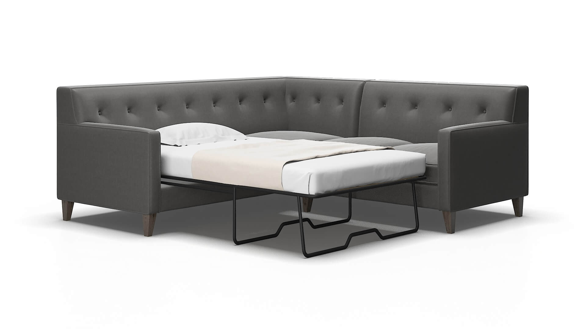 Harper Oakley charcoal Sectional sleeper Espresso Legs  2