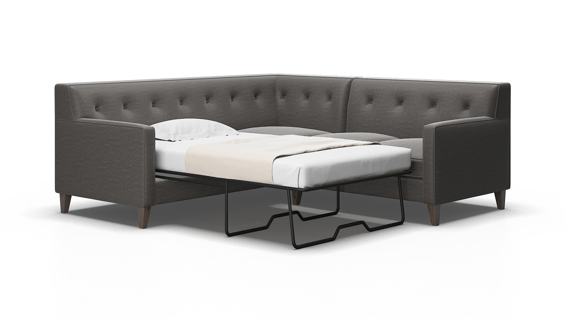 Harper Oscar grey Sectional sleeper Espresso Legs  2
