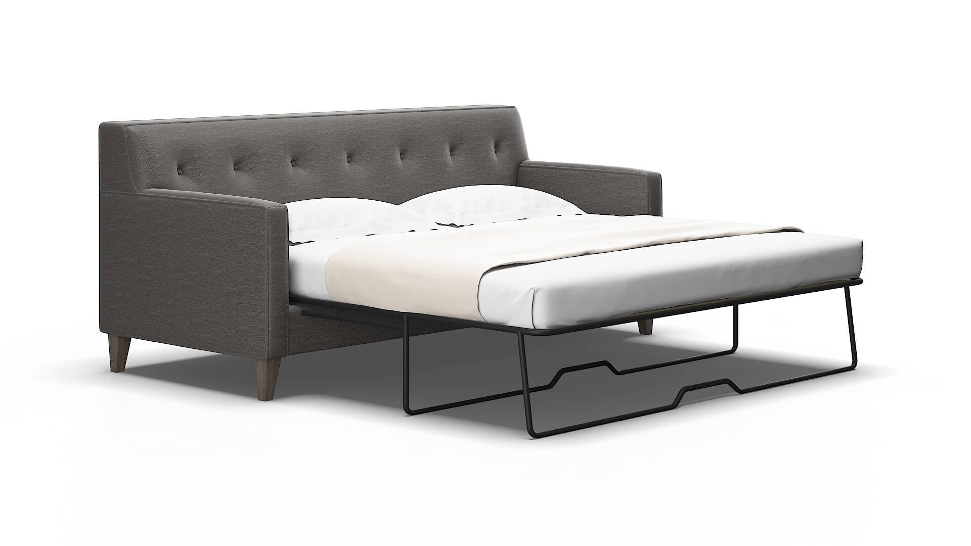 Harper Oscar grey Sofa sleeper Espresso Legs  2
