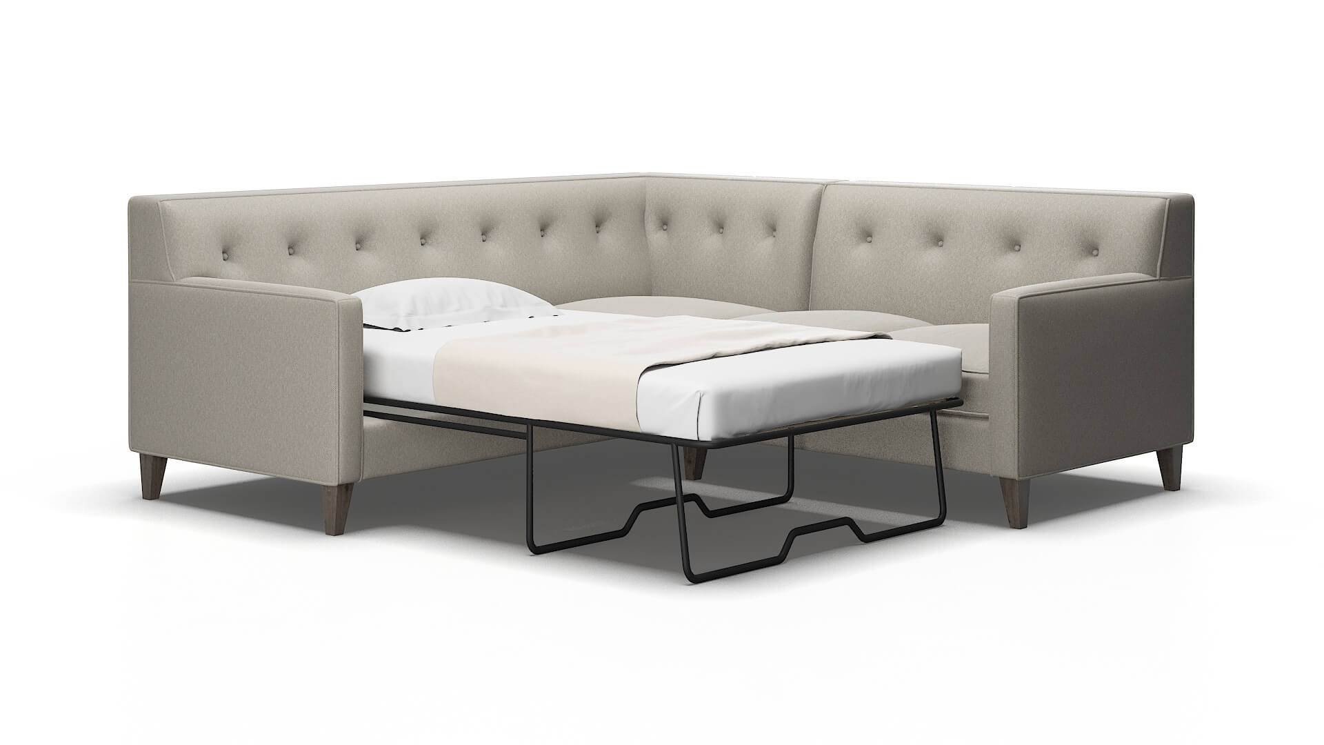 Harper Oscar Silver Sectional Sleeper Espresso legs 2