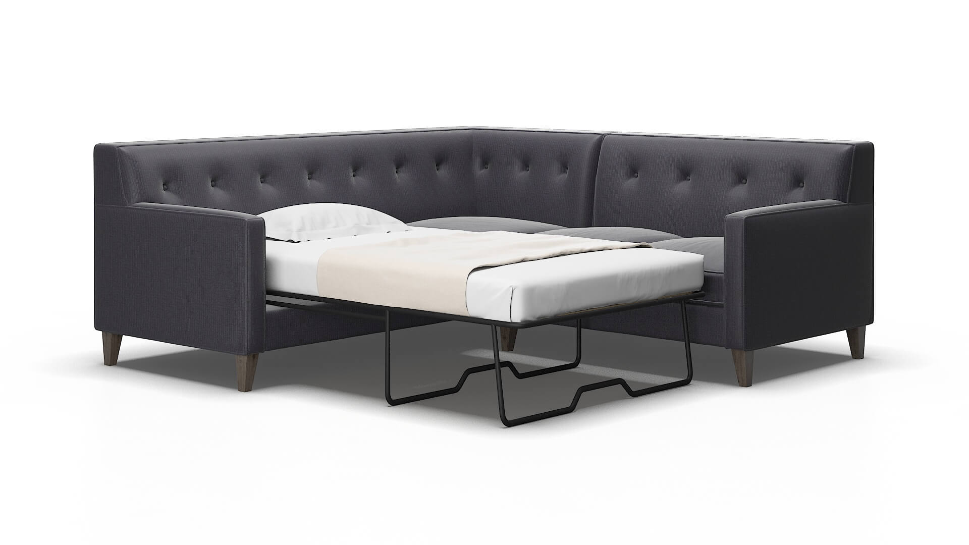 Harper Parker Charcoal Sectional Sleeper Espresso legs 2
