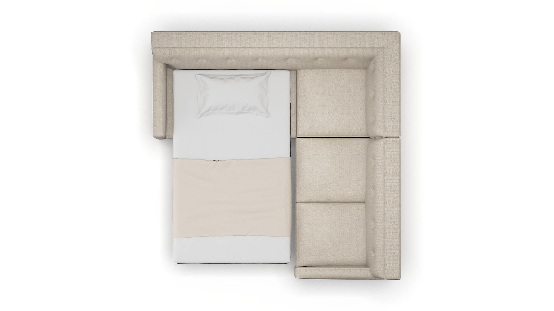 Harper Parker Wheat Sectional Sleeper Espresso legs 3