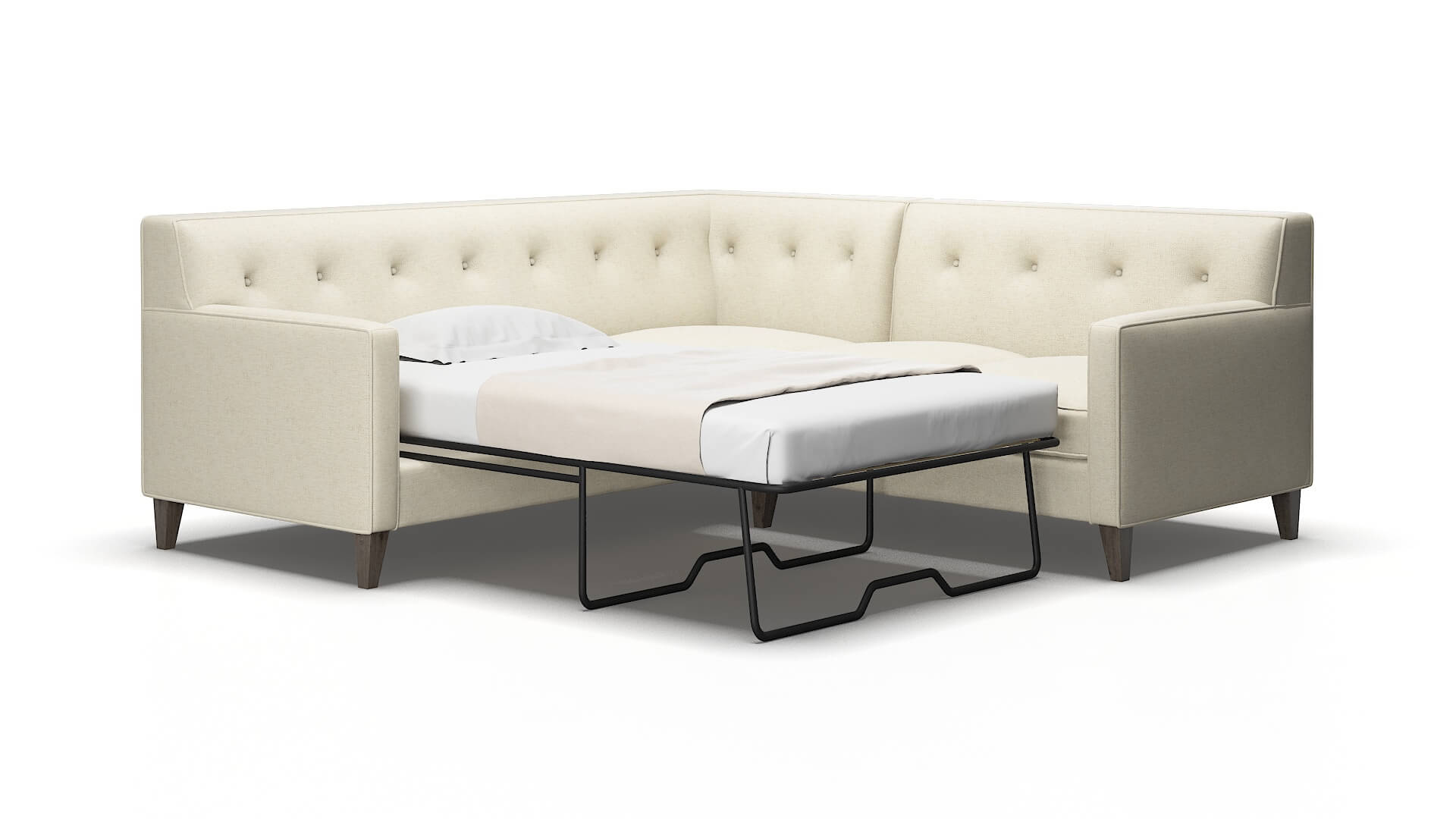 Harper Phoenix ivory Sectional sleeper Espresso Legs  2