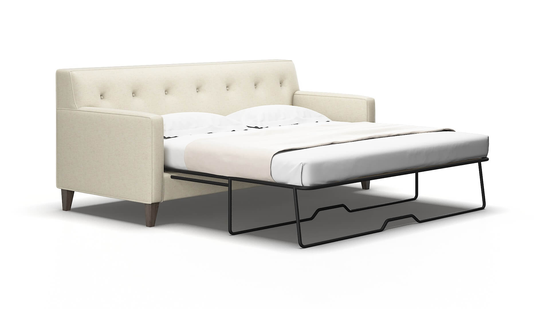 Harper Phoenix Ivory Sofa Sleeper Espresso legs 2