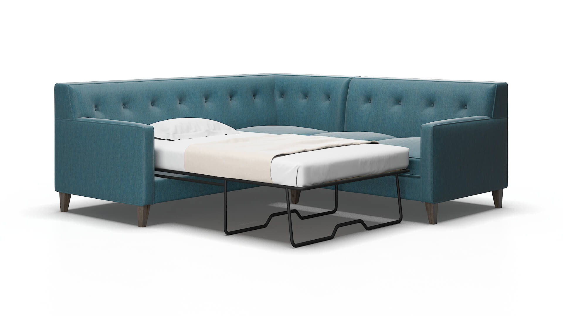 Harper Portland Prussian Sectional Sleeper Espresso legs 2