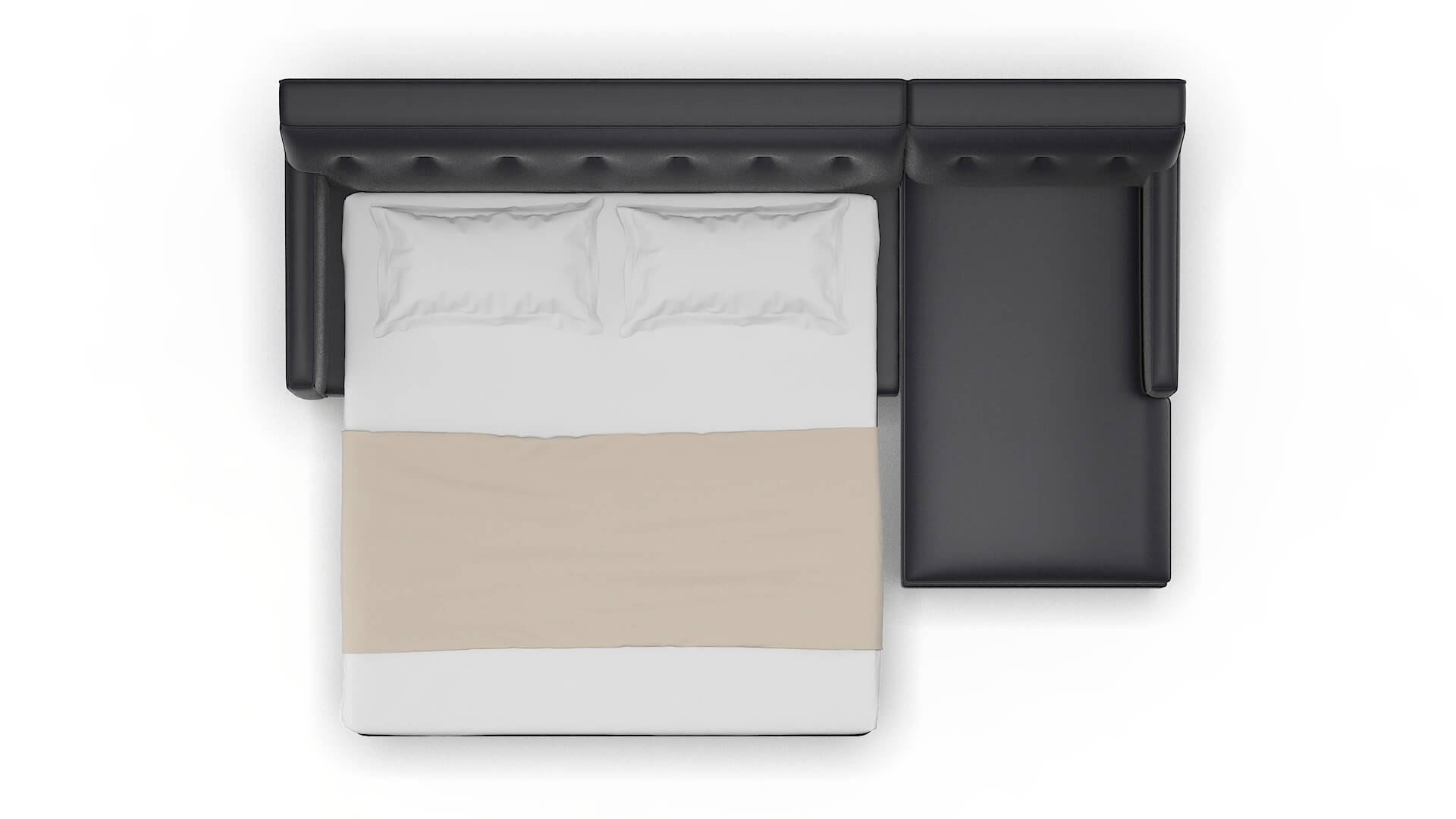 Harper Redondo Navy Panel Sleeper Espresso legs 3