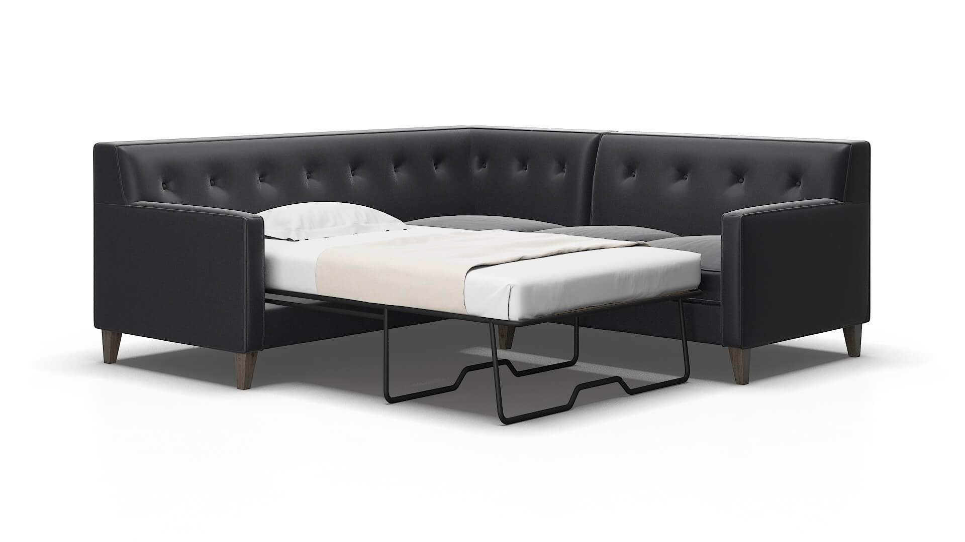 Harper Redondo Navy Sectional Sleeper Espresso legs 2