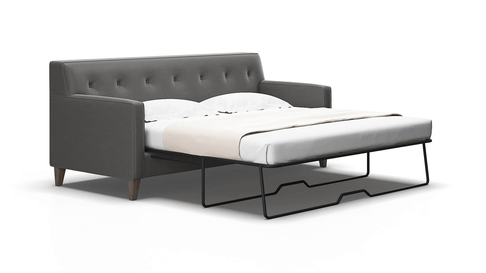 Harper Rocket Charcoal Sofa Sleeper Espresso legs 2