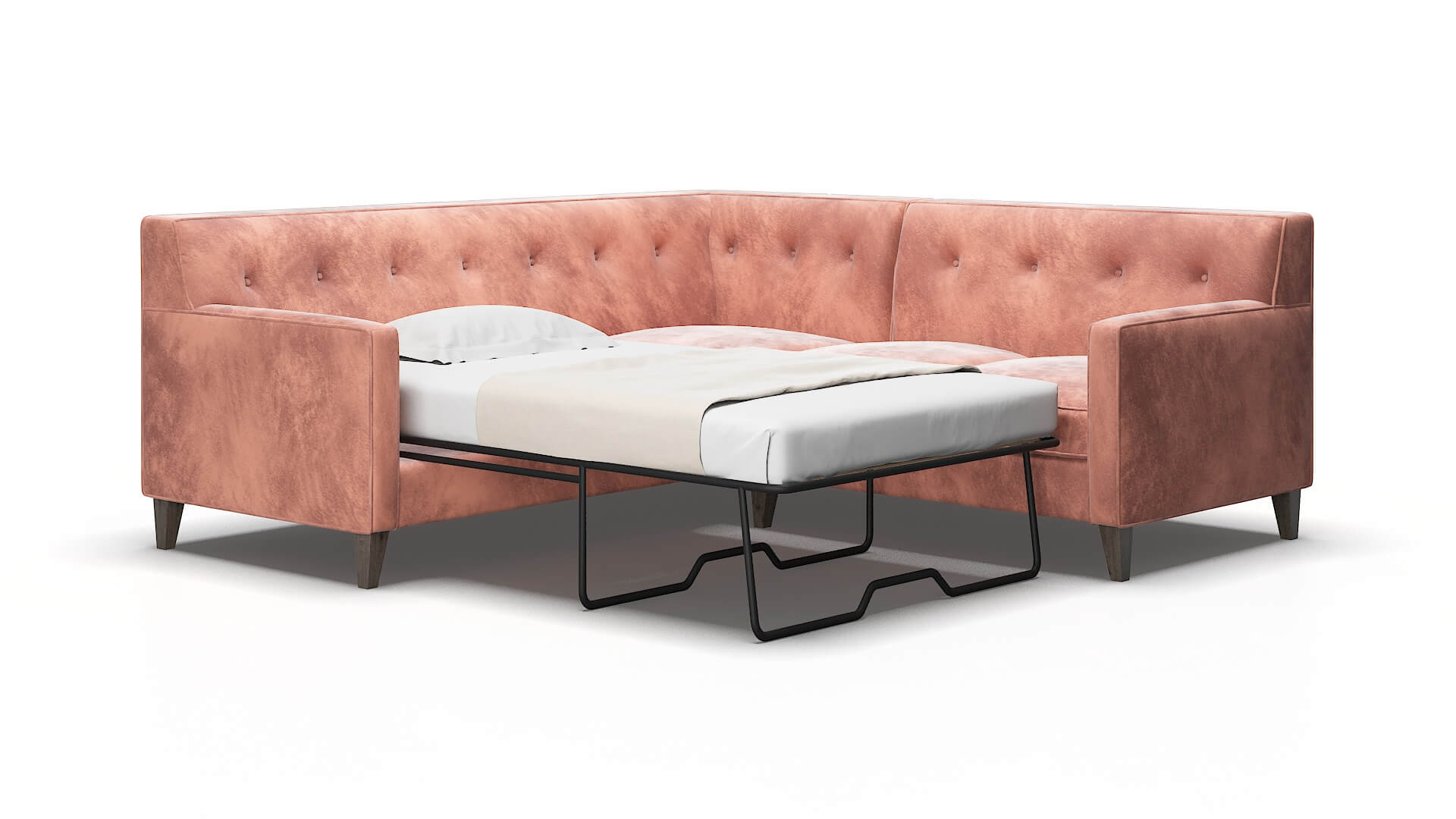 Harper Royale blush Sectional sleeper Espresso Legs  2
