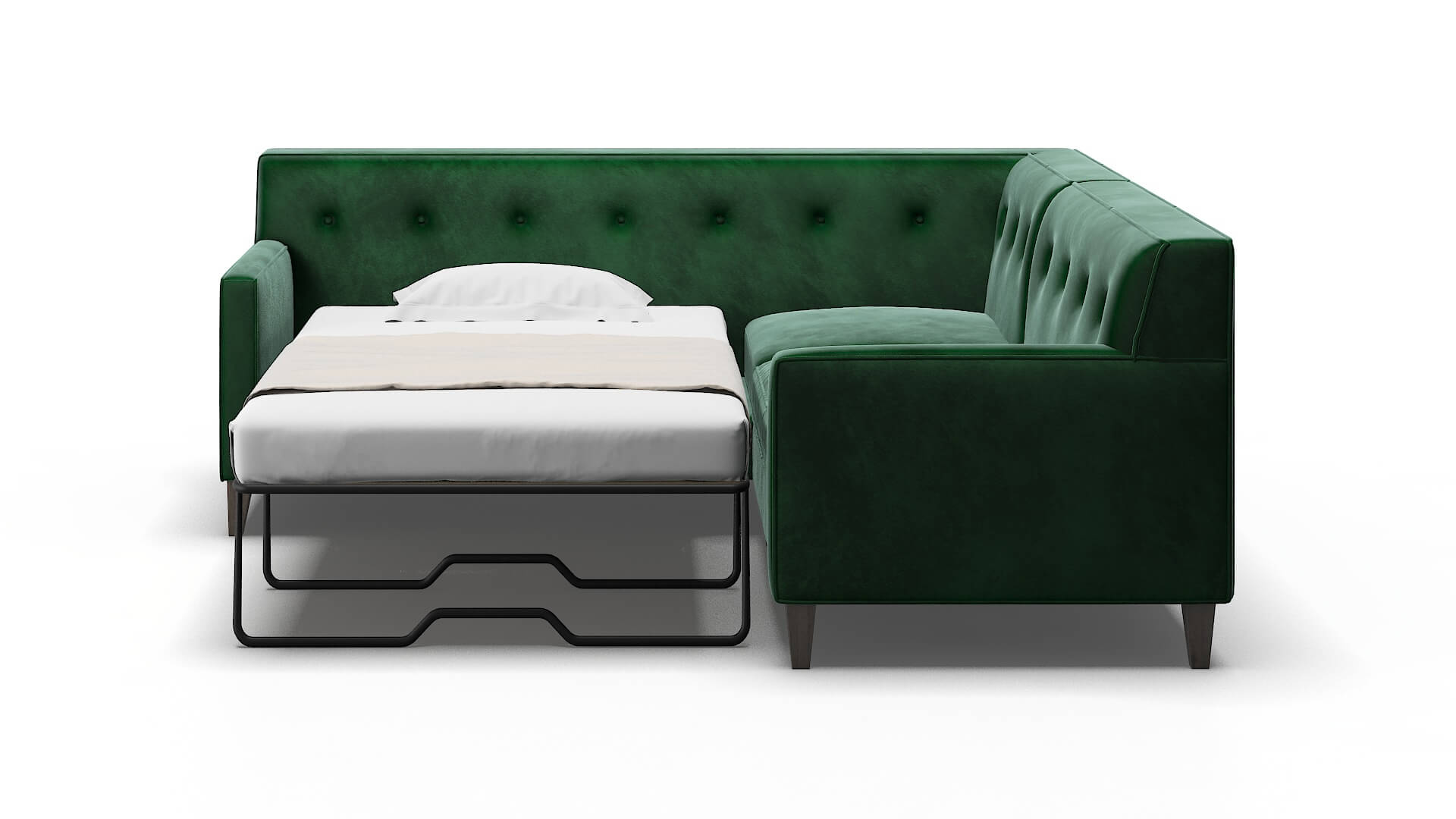 Harper Royale Evergreen Sectional Sleeper Espresso legs 1